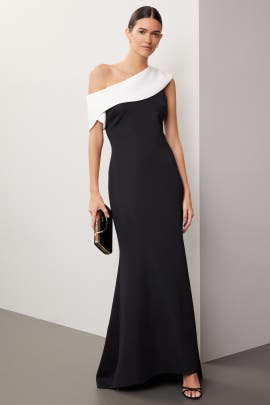 Badgley Mischka One Shoulder Gown