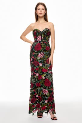 Ieena for Mac Duggal Strapless Bustier Top Gown