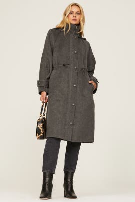 Jason Wu x RTR Charcoal Drawstring Wool Coat