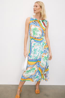 Moschino Jeans Dress in Crêpe Scarf Print
